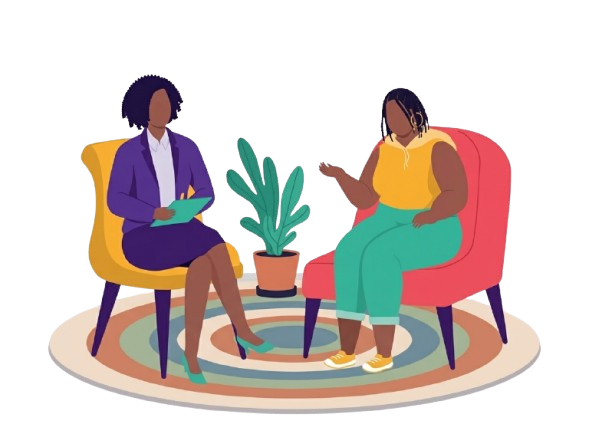 Two people talking